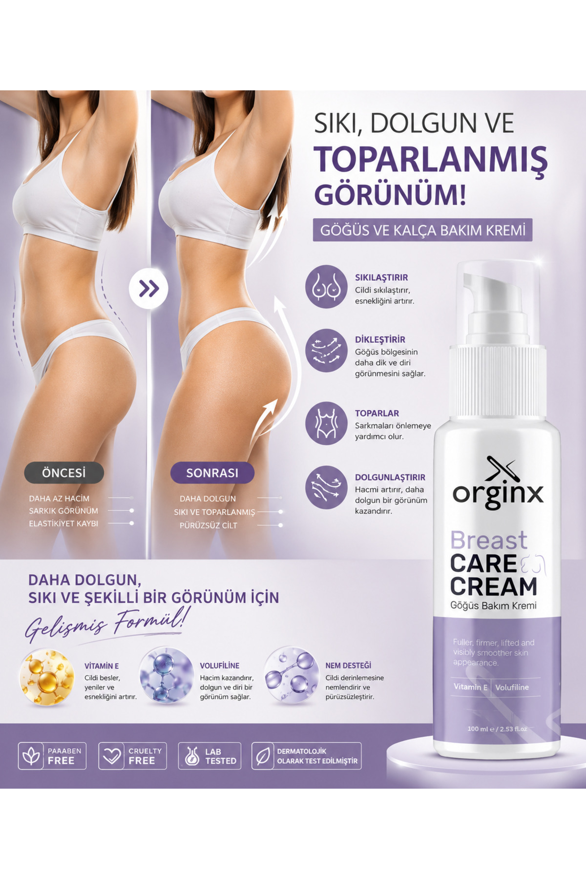 Volufiline İçeren Göğüs & Kalça Bakım Kremi 100 ml — görsel 1